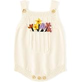 Simplee kids Baby Girls Sunflower Knit Rompers Knit Clothes for Newborn Baby Girls