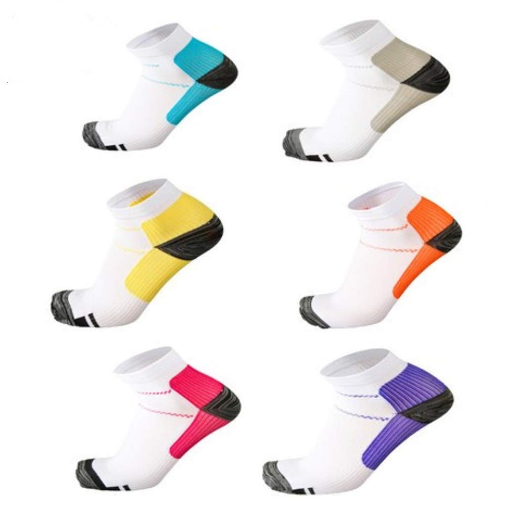 6 Pairs Medical&Althetic Compression Socks for Men Women, 15-20 mmHg Nursing Plantar Fasciitis Arch Support,Compression Ankle Socks for Running Marathon Travel Flight (6Color)