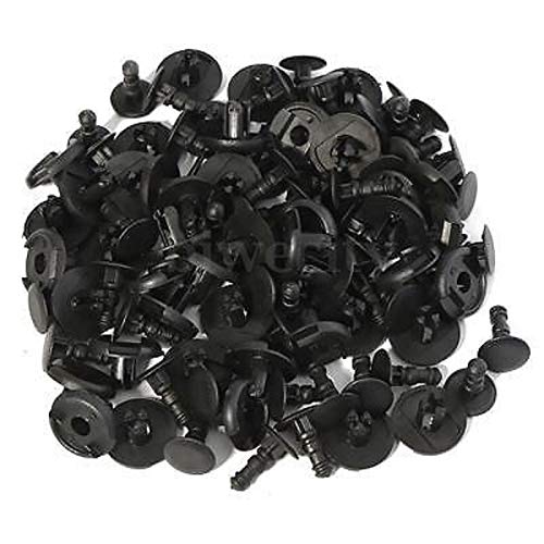 Photo 1 of 100pcs - 7mm Nylon Clips Plastic Push Type Rivet Retainer Fastener Bumper Pin Fender Flare Compatible with Toyota