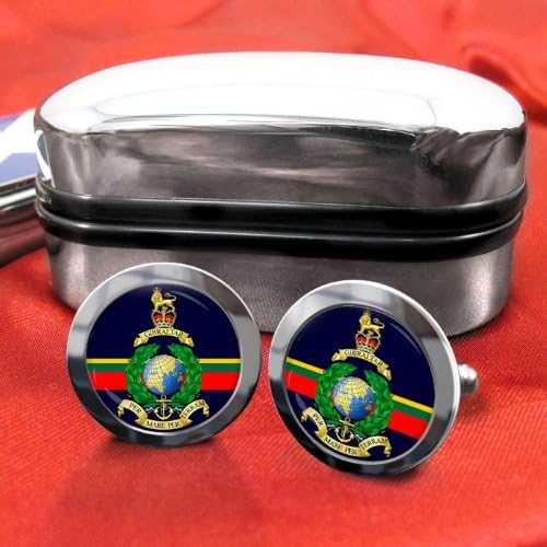 Royal Marines Mens Cufflinks with Chrome Gift Box