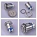 Ulincos® Momentary Push Button Switch U16B1 1NO Silver Stainless Steel Shell with Red LED Ring Suitable for 16mm 5/8