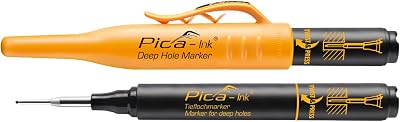 Pica 150-46 Black Permanent Marker Pen for Deep Holes, Fine Tip, Alcohol Ink