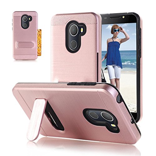 AutumnFall For Alcatel Revvl(T-Mobile)/Alcatel A30 Fierce 2017/Alcatel A30 PLUS/Alcatel Walters/5049 Case,1PC Card Pocket Holder Holster Case Stand Protect Cover (Rose Gold)