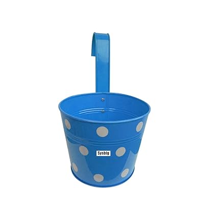 Indoor Garden / Balcony Decor Single Metal Railing Planter with Detachable Hooks