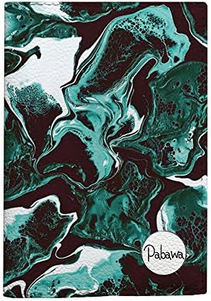 Pabawa Green Marble passport cover ID leather holder with amazing design handmade