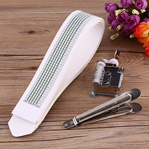 DIY Music Box Kit, 15 Note Hand Crank Music Box Movements for Kids and Adults Handmade Craft Set with Hole Puncher and 20 Paper Tapes for Custom Melodies