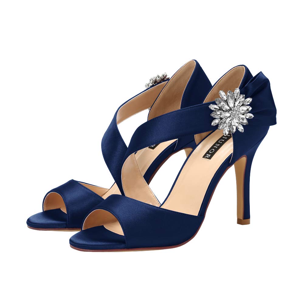 ERIJUNOR High Heel Party Sandals For Woman Open Toe Stiletto Bow Shoes Wedding Evening Dress Shoes for Dancing - Image 3