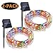 LiyuanQ Solar String Lights, 2 Pack 100 LED Solar Fairy Lights 33 feet 8 Modes Copper Wire Lights Waterproof Outdoor String Lights for Garden Patio Gate Yard Party Wedding Indoor Bedroom Multicolor