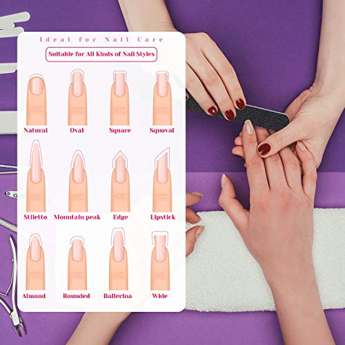 image for Anezus 15Pcs Nail File Set Emery Boards Double Sided Black Washable Na