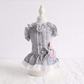 Amazon Petstyle Fafa 0240 2犬服ペット服夏服ドッグウェアかわいいスカートウサギ柄ワンピース グレー Mサイズ Petstyle Fafa ドレス ワンピース 通販