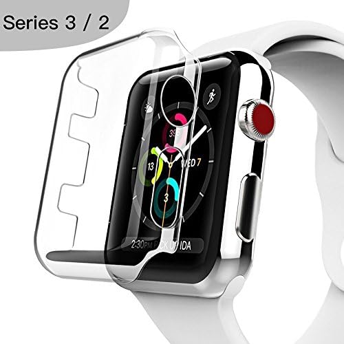 Apple Watch Series 3/2 Case, [Defender Series] Protective HD Clear PC Screen Protector [Ultra Thin], Lifetime Replacements Cover Case for Apple Watch Series 2/Edition/Nike+ 42mm ( 2-pack )