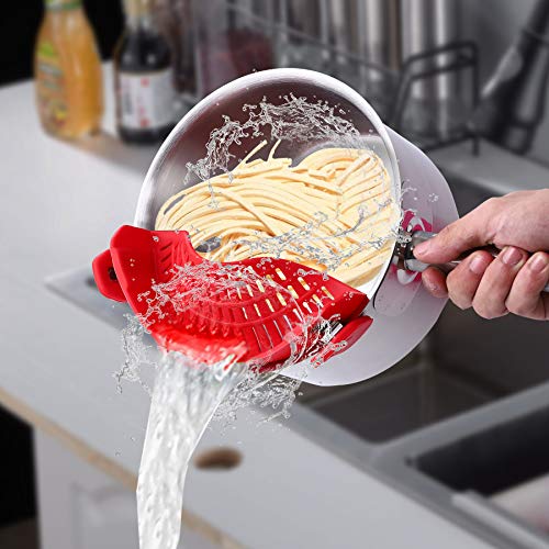 ClipOn Strain Strainer,kitchen Food Strainers Heat Resistant Silicone