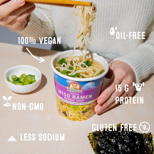 DR. MCDOUGALL’S VEGAN MISO RAMEN SOUP – INSTANT RAMEN NOODLES CUPS – ORGANIC INSTANT NOODLES – VEGAN SOUP – VEGETARIAN – 1.9 OUNCES – 6 PACK