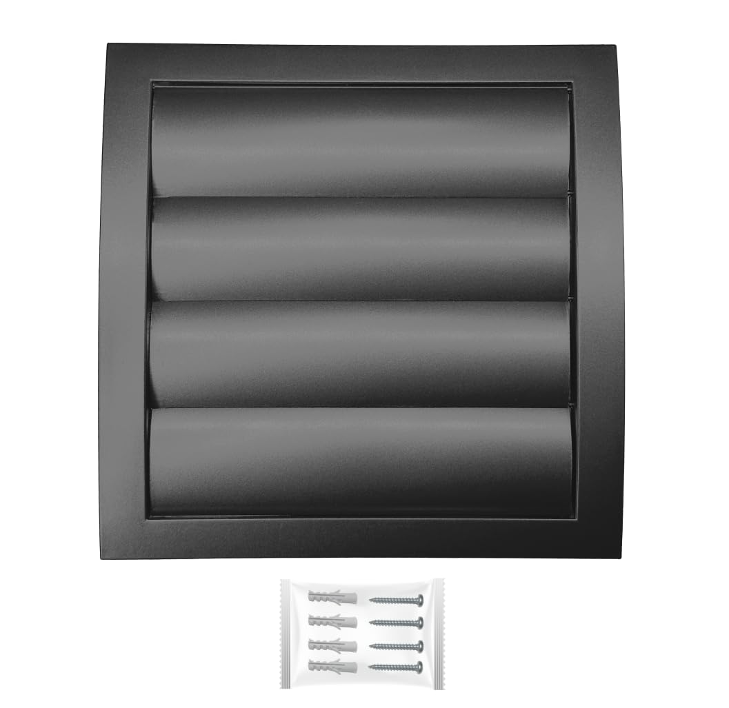 H&C VENT Anthracite Ventilation Gravity Grille 153mm with 100mm 4 inch Connector│ Air Vent Covers with Flaps and Insect Protection │ Extractor Cover for Duct Pipe, Wall, Window │ Inside and Outside — image 1