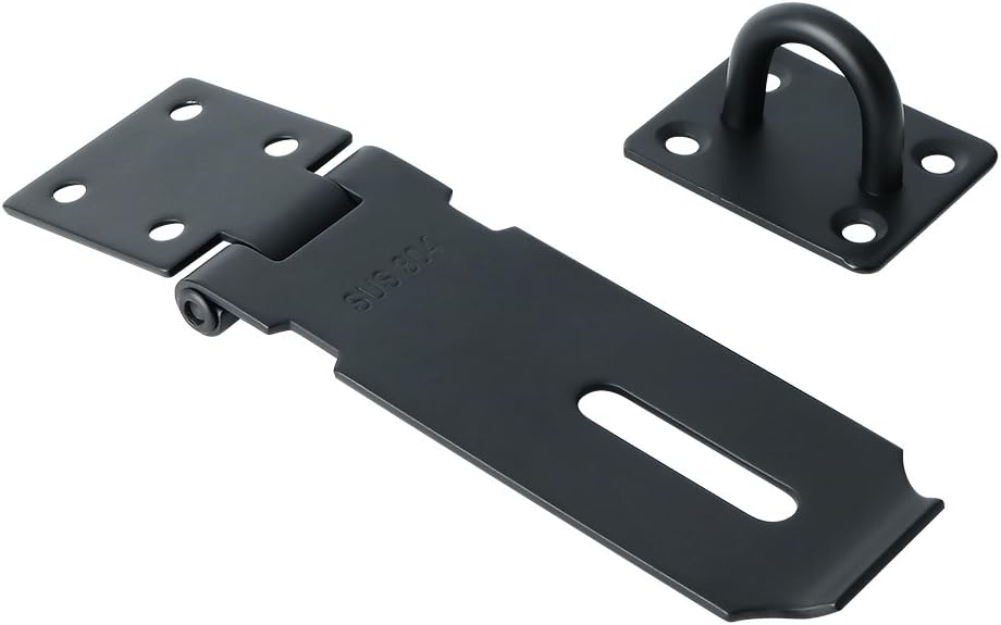 Sayayo Padlock Hasp Door Clasp Door Lock Gate Latch 4 Inches, Stainless