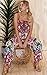 ECOWISH Womens Off Shoulder Floral Print Strapless Jumpsuit Wide Leg Rompers Pink M