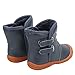 Kuner Baby Boys Pu Leather Faux Fleece Rubber Soles Warm Snow Boots (13.5cm(12-18Months), Gray)