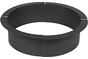 TITAN GREAT OUTDOORS Titan Great Outdoor 38in Dia Steel Fire Pit Liner, 1mm Thick DIY Above or In-Ground Outdoor Fire Pit, 4 Panel Steel Ring