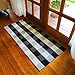 Cotton Buffalo Plaid Rugs Black and White Checkered Rug Welcome Door Mat (23.6