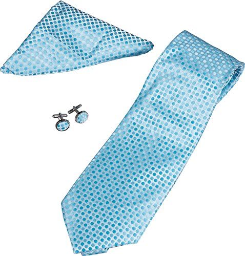 SuperCuffs Men's Toriz Pattern Tie, Cufflinks and Pocket Square Gift Set Regular Yellow