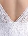 HOSBY Women Sexy White Backless Sleeveless V Neck Lace Short Dress Large