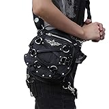 steel master Gothic Waist Bag Packs Steampunk Thigh Hip Holster Waist Packs Retro Leather Travel Bags