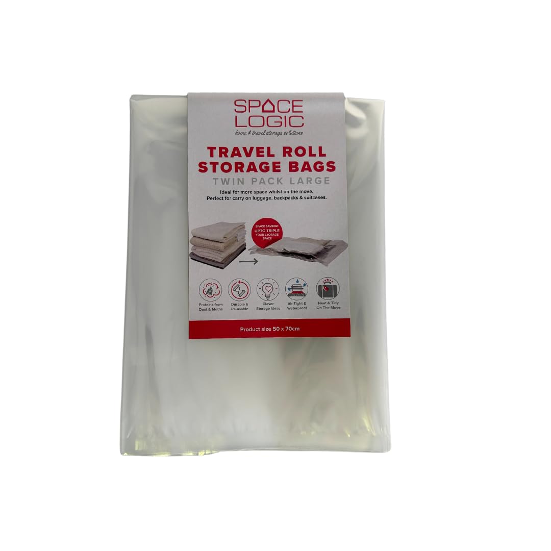 SPACE LOGIC TRAVEL ROLL STORAGE BAGS - TWIN PACK LARGE 50x70cm