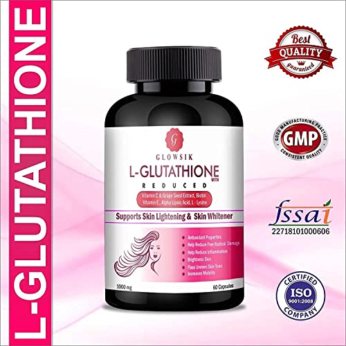 CROW G-GLOWSIK L-Glutathione 60 Capsules with Vitamin C and Grape Seed,  1000 mg in Dubai - UAE