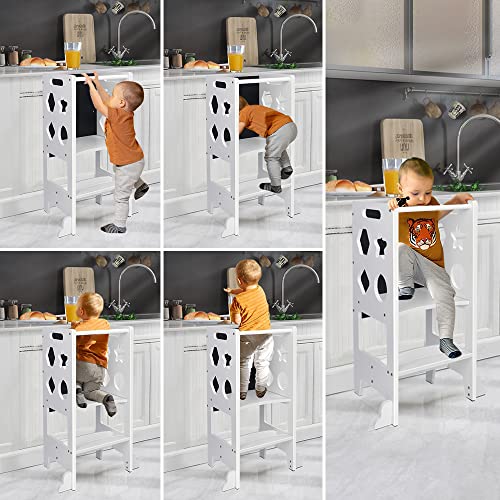 Dripex Toddler Step Stool Kids Kitchen Learning Helper Stool