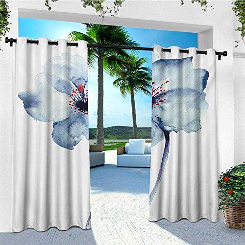 Leinuoyi Watercolor Outdoor Curtain Pole Artistic Design Of A