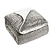 Bedsure Metallic Sherpa Fleece Blanket Twin Size Grey Plush Throw Blanket Fuzzy Soft Blanket Microfiber