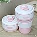 BURUIS Folding Coffee Mug,Silicone Coffee Cup,Office Coffee Partner(Pink).