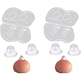 Finever 2Pair Nipplesuckers Nipple Corrector for Flat Inverted Nipples for Breastfeeding Newborn Babay Mother or Women Suck Breast Silicone with Clear Case