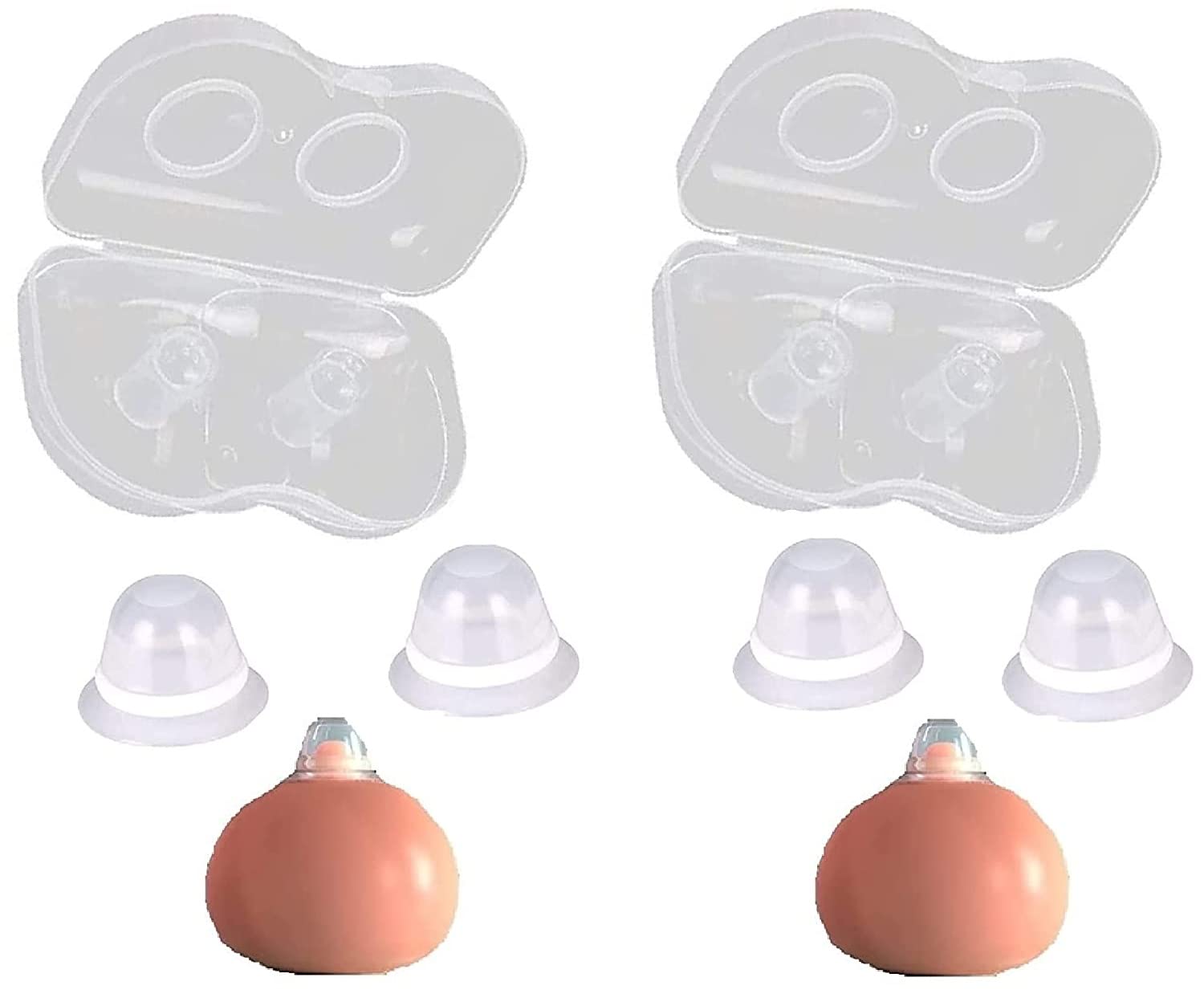 Photo 1 of Finever 2Pair Nipplesuckers Nipple Corrector for Flat Inverted Nipples for Breastfeeding Mother or Women Silicone with Clear Case