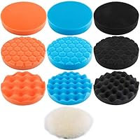 Augshy 10Pcs,6 inch Car Foam Drill Polishing Pad Kit,3 Styles Buffing Pads¡­