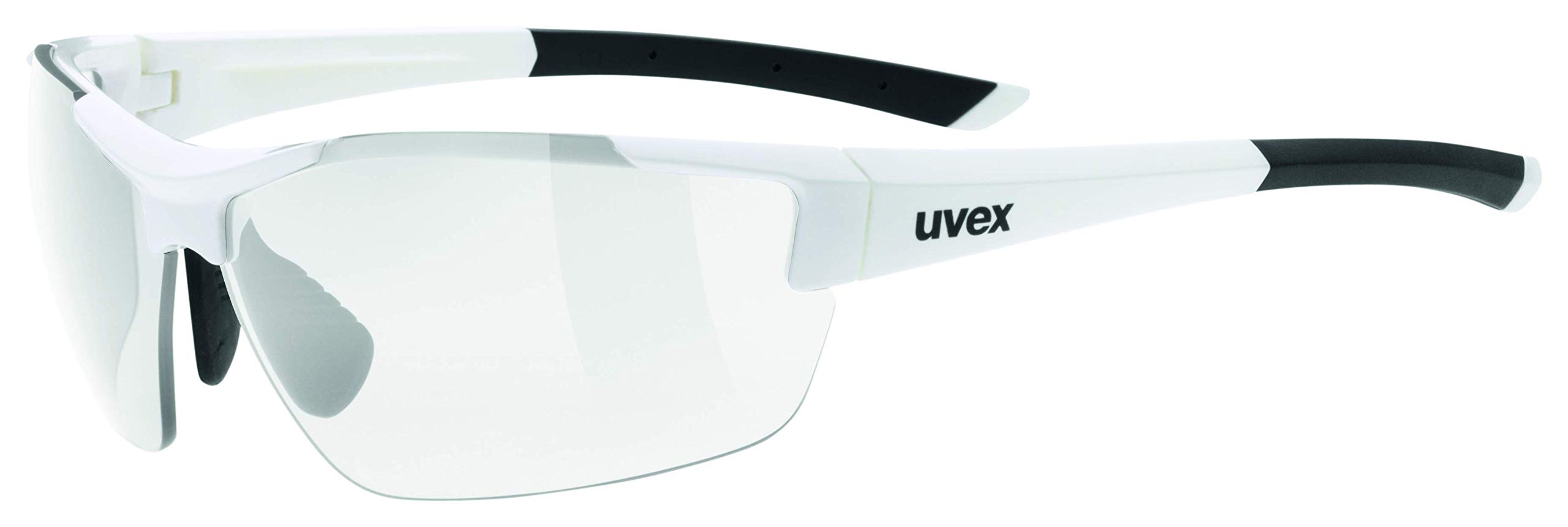 Uvex Sportstyle 612 VL - Sports Sunglasses for Men and Women - Self-Tinting Lenses - Comfortable & Non-Slip - White/Smoke - One Size