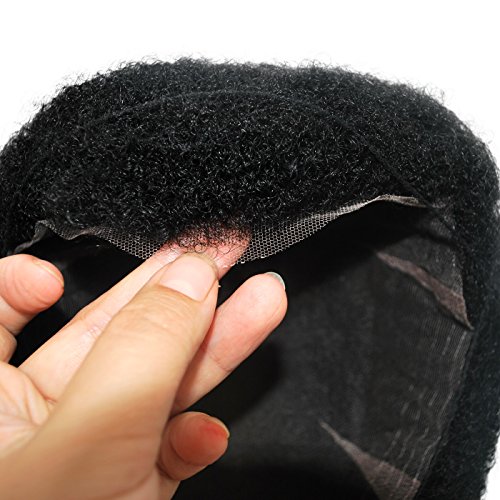 All Lace Black Curly Hair Piece For African Man Mens Afro Curly