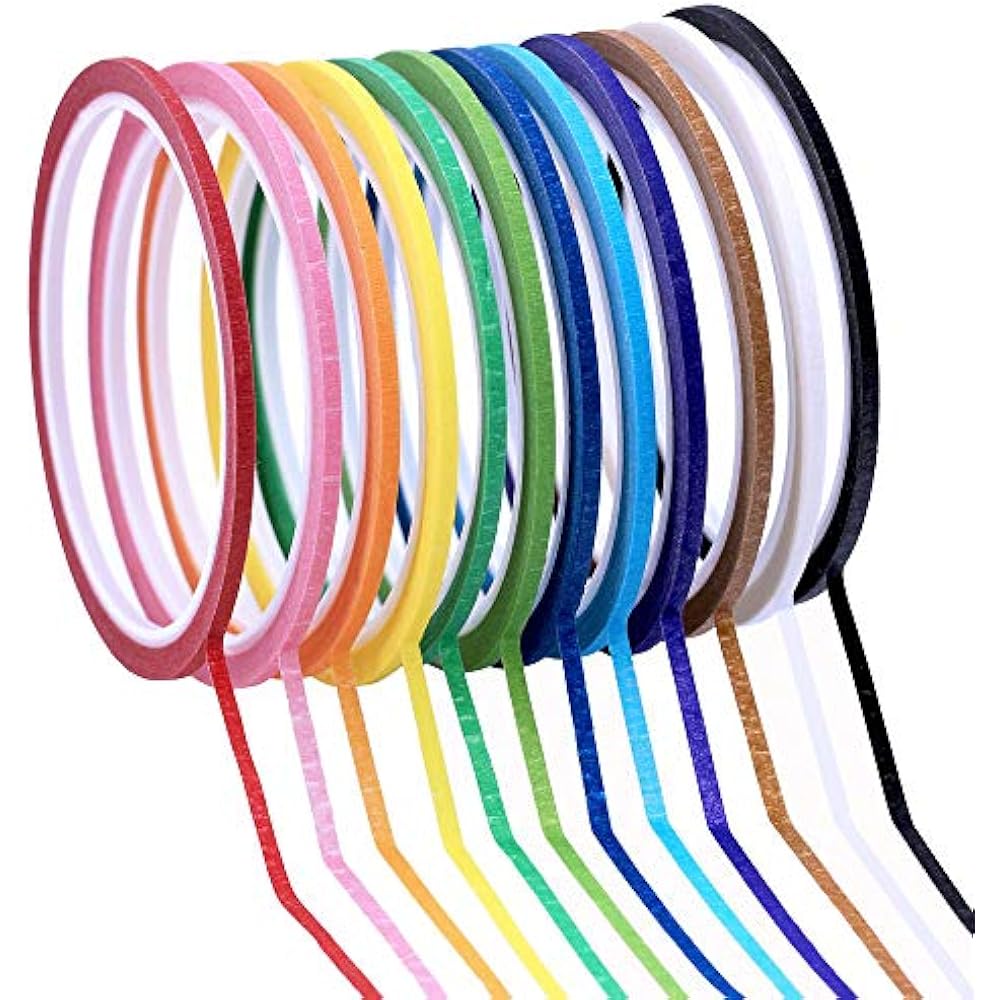 Supla 12 Colors Rolls Whiteboard Gridding Tape Marking Tapes 1/8"Wide X
