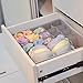MEÉLIFE Foldable Fabric Underwear Organizer Bras Storage Box,Clothes Storage Drawer Basket Bins Containers with Lids Divider for Apparel Garments Socks Ties Scarves (Light Gray)