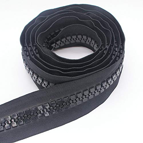 Leekayer20 Super Large Plastic Zipper Black Heavy Duty Zippers by The