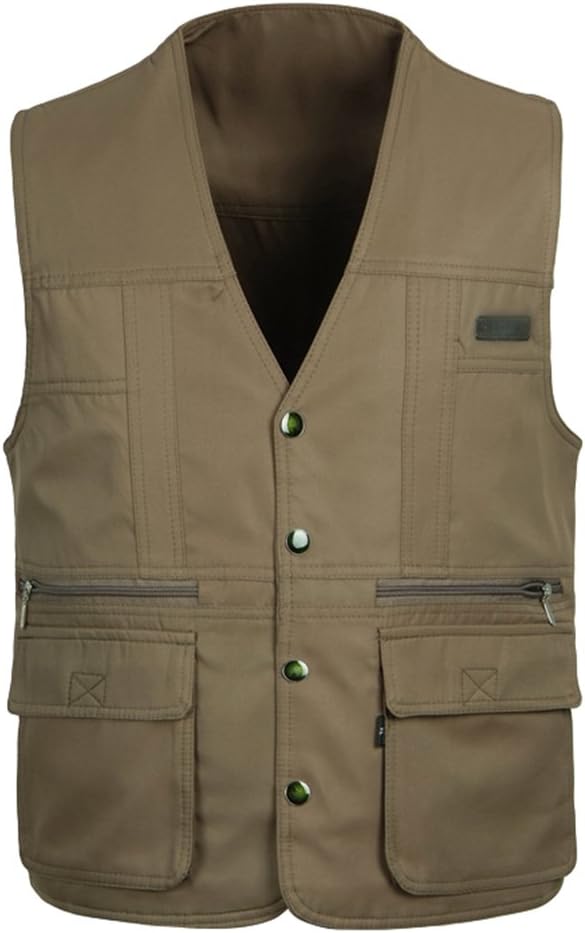 Sentao Mens Plus Size Fishing Jackets Multiple Pockets Hiking Photography Working Vest