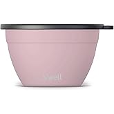 S’well Stainless Steel 64oz Salad Bowl Kit, Pink Topaz Color, Comes with 2oz Mini Canister and Removable Tray for Organization, Leakproof and Dishwasher Safe