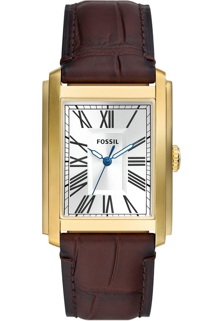 FOSSIL Carraway Watch for Men, Quartz Three Hand Movement with Leather or Stainless Steel Strap