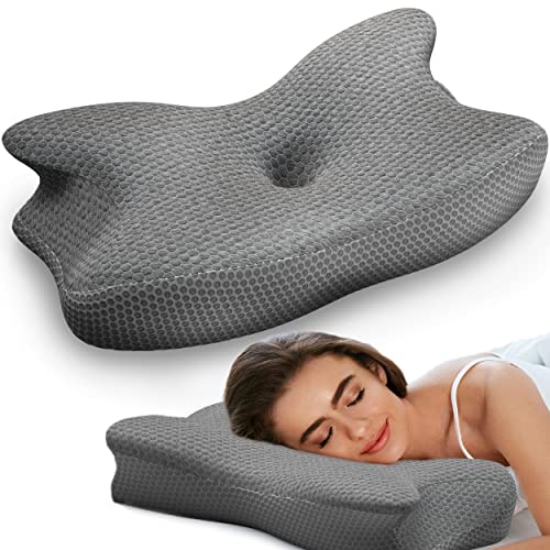 REOKA Cervical Pillow for Neck Pain Relief (Regular Firm Gray) Memory