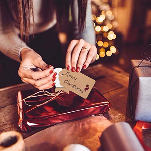 150 PCS Kraft Paper Gift Tags Kraft Hang Tags with String Great as Christmas Gift Tags, Wedding Favor Tags, Birthday Gift Tags, Baby Shower Favor Tags,or Other Place Name Cards.