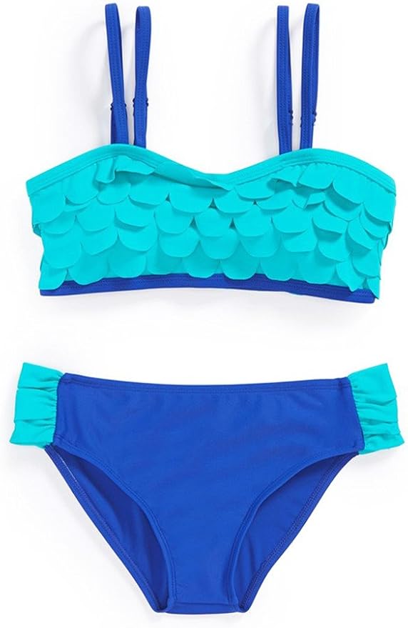 Limeapple Girl's Scallop Bikini Set Turquoise Clothing
