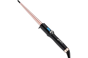 IKV Tapered Curling Wand for Long Hair,3/8-3/4 Inch Curling Iron Ceramic Barrel,Dual Voltage Tapered Wand Iron 0.38" to 0.75",Heat-Resistant Glove(225-450℉)