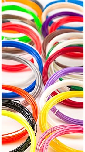 25 pc 3D Printer Pen Filament Refills - 1.75 mm ABS - 25 colors - 20 ft ea - 500 ft total - Perfect sampler bundle of smooth flowing, vibrant colors: primary, fluorescent, glow-in-the-dark, many more