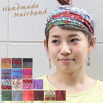 Amazon ハンドメイド リサイクルヘアバンド エスニック インド