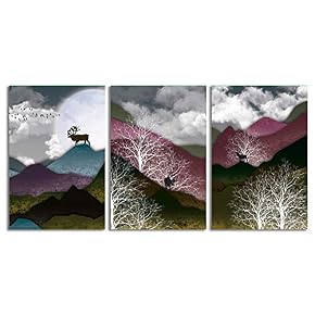 Abstract Chinese Landscape Painting Artwork for Home Framed...
